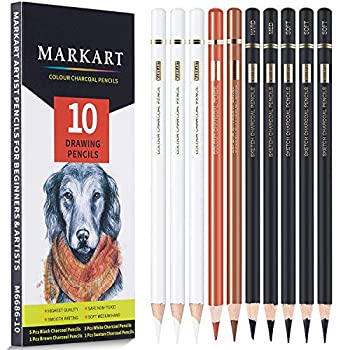 【中古】【輸入品・未使用】MARKART プロフェッショナルチャコール鉛筆 お絵かきセット 10本 色チャコール鉛筆 お絵かき/スケッチ/シェーディング/ブレンド/スケッチハイラ