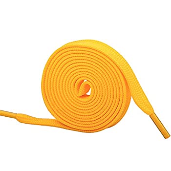 【中古】【輸入品・未使用】Booyckiy [2ペア] 2/5インチ フラット スニーカー 靴ひも 26色 靴ひも 27~72インチ US サイズ: 48inch (122cm) カラー: イエロー