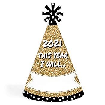 【中古】【輸入品・未使用】Big Dot of Happiness Pop、Fizz、Clink - コーン 2021 大晦日 パーティーハット 子供と大人用 - 8個セット (標準サイズ)