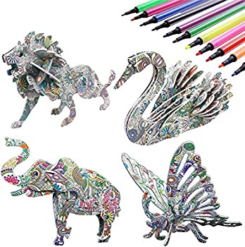 楽天市場 中古 輸入品 未使用未開封 Ddmy 3d塗り絵パズルセット Diy アート クラフト 女の子 男の子向け 創造性キット 子供と大人の理想的なギフト Stem教育組み立て玩具 4パッ アトリエ絵利奈