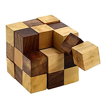 【中古】【輸入品・未使用】木製パズル スネークキューブ ハンドメイド ギフト - 脳の体操 おもちゃ 知育 ストレス解消おもちゃ