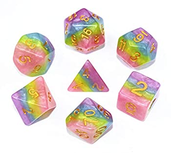 【中古】【輸入品・未使用】多面体 DND ダイスセット レインボーキャンディーダイス ダンジョンズ&ドラゴンズ(D&D) ロールプレイングゲーム(RPG)、MTG、パスファインダー、