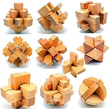 【中古】【輸入品・未使用】Guaishou 10インチ 3D木製パズル Kongming Lock IQテストおもちゃ ティーン&大人用