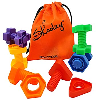 【中古】【輸入品・未使用】Skoolzyジャンボナットとボルト幼児のおもちゃモンテッソーリおもちゃ建物建設セット| Jtogo.jp幼児男の子、女の子のための細かい運動技能にマッ