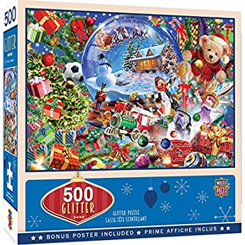 【中古】【39shop】【輸入品・未使用】MasterPieces★ホリデーグリッタージグソーパズル スノーグローブの夢 エイドリアン・チェスターマンによるアート 500ピース（新古品）｜アトリエ絵利奈