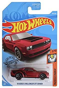 【中古】【インポート品・未当て嵌める】Hot Wheels \u002718 Dodge Challenger SRT Demon 194/250 Muscle Mania 2/10 red ミニカー・トイカー-車