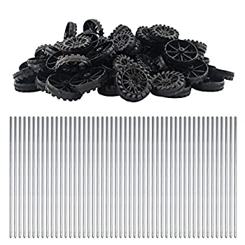 【中古】【輸入品・未使用】EUDAX 30mmx8mm プラスチックロール 直径2mm シャフトおもちゃホイール 2mmx100mm STEMシャフト ラウンドロッドアクスル DIYおもちゃ RC車 トラ