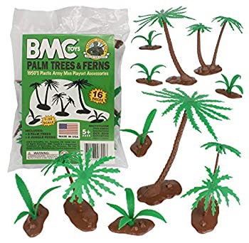 【中古】【輸入品・未使用】BMC クラシックマルクスヤシの木とジャングルシダ - プラスチックプレイセットアクセサリー 16個