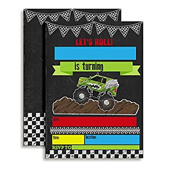 【中古】【輸入品・未使用】Monster Truck Fill In Birthday Party Invitations