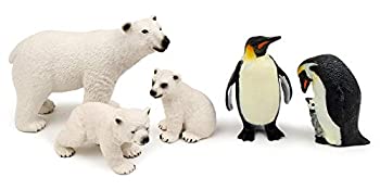 【中古】【輸入品・未使用】ポーラー動物おもちゃフィギュアセット シロクマの家族と皇帝ペンギンのファミリーフィギュア