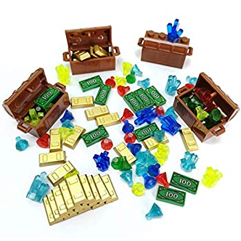 【中古】【輸入品・未使用】ZHX トレジャーアクセサリーセット ビルディングブロック 金貨 金貨 ゴールドバー ジュエリー おもちゃ パーツ レンガ