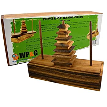 【中古】【輸入品・未使用】Tower of Hanoi Chedi Wooden Brain Teaser Puzzle