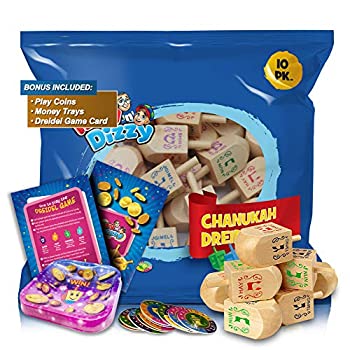 【中古】【39shop】【輸入品・未使用】Izzy★'n' Dizzy Hanukkah Dreidels - 木製Dreidel - 10パック ミディアム(新古品)|アトリエ絵利奈