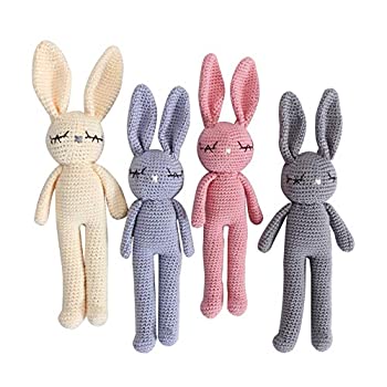 【中古】【39shop】【輸入品・未使用】Moni's★Choice ニットぬいぐるみ うさぎ ぬいぐるみ ベビー睡眠おもちゃ 新生児 プレゼント 100%ハンドメイド Amigurumi ぬいぐるみ ベビー写真(新古品)|アトリエ絵利奈