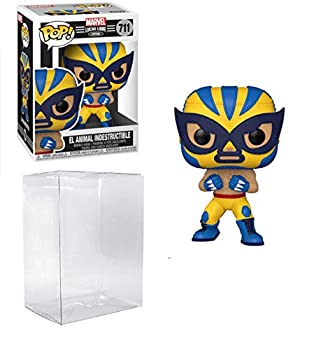 【中古】【インポート品・未当て嵌める】El Animal 壊れにくい ウルヴァリンポップ #711 ポップマーベル ルカドアス ビニール図形 (見せびらかすボックス席を防御することするEcoTekプロテクター付き添い人