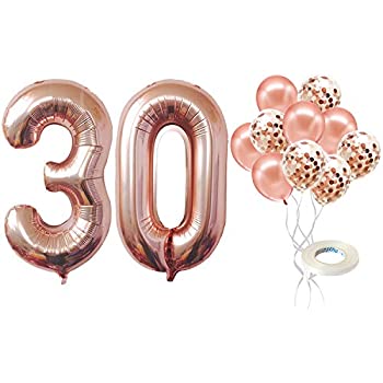 【中古】【39shop】【輸入品・未使用】30歳の誕生日バルーン★ローズゴールド 数字 30 ローズゴールド パーティーデコレーション 大型マイラーホイルバルーン 紙吹雪ラテックスバルーン(新古品)|アトリエ絵利奈