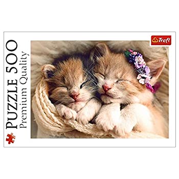 【中古】【39shop】【輸入品・未使用】500ピース★ジグソーパズル Trefl 眠っている猫 Sleeping cats 34×48cm 37271(新古品)|アトリエ絵利奈
