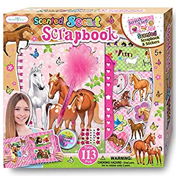 【中古】【インポート品・未当て嵌める】SmitCo LLC Scrapbook For Kids Starter Scrapbooking Set For Girls/Beginners In Pony/Horse Theme Includes Scented Album With Lock 3D Stic