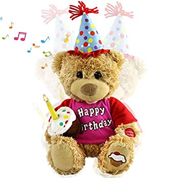 【中古】【39shop】【輸入品・未使用】Houwsbaby★ハッピーバースデー テディベア インタラクティブアニマルぬいぐるみ 歌う音楽 ぬいぐるみ 電気玩具 カップケーキと光るキャンドル付（新古品）｜アトリエ絵利奈