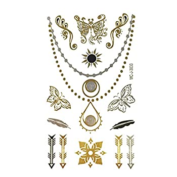 【中古】【39shop】【輸入品・未使用】(Charmed)★- Wrapables Small Metallic Gold and Silver Temporary Tattoo Stickers Charmed（新古品）｜アトリエ絵利奈