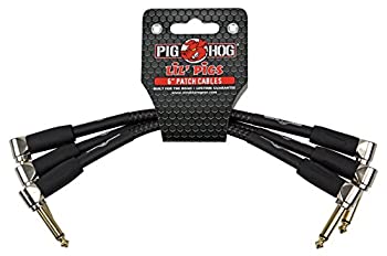 【中古】【39shop】【輸入品・未使用】Pig★Hog Instrument Cables Lil Pigs 6 in. Patch Cables Black Woven by PigHog(新古品)|アトリエ絵利奈
