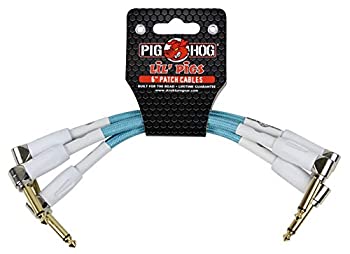 【中古】【輸入品・未使用】Pig Hog Instrument Cables Lil Pigs 6 in. Patch Cables Daphne Blue by PigHog