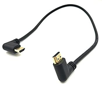 【中古】【輸入品・未使用】Exuun L字型HDMI 2.0オス・オスケーブル 1.5Ft / 50cm 金メッキ ハイスピード HDMI L字型オス対L字型オスケーブル 60Hz、4K 2K (オス/オス 左-右