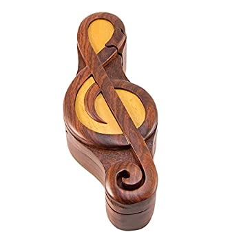 【中古】【輸入品・未使用】Treble Clef - Secret Handcrafted Wooden Puzzle Box