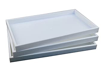 【中古】【輸入品・未使用】Regal Pak 3-Piece 2.5cm Deep White Full Size Plastic Stackable Jewellery Tray 37cm X 21cm X 2.5cm H