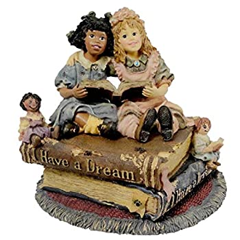 【中古】【39shop】【輸入品・未使用】Boyds★Bears Resin Grace And Faith I Have A Dream Music Box Dollstone - Resin 13cm（新古品）｜アトリエ絵利奈