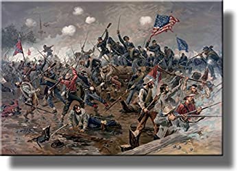 【中古】【輸入品・未使用】Civil War Battle上の写真ストレッチキャンバス壁アート装飾、ハングする準備。
