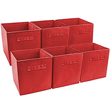 【中古】【輸入品・未使用】Sorbus??折りたたみストレージキューブバスケットビン（6パック、レッド）