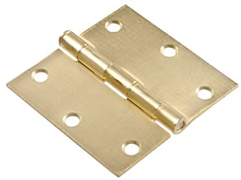 【中古】【輸入品・未使用】ヒルマングループの851957?3???1?/ 2住宅用ドアヒンジ???Squareコーナー???取り外し可能ピン???フルほぞ穴???サテン真鍮2?- Pack 851957 1