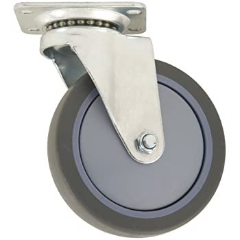 【中古】【輸入品・未使用】(5 Inch Swivel Plate) - Waxman Casters TPR Rubber Caster Wheel - Grey 13cm Swivelling Top Plate - Non-Marking Safe on Surfaces - For Mu