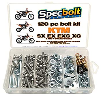 【中古】【輸入品・未使用】120pc Specbolt KTM SX EX EXC 2または4ストロークモデルボルトキットforリストアメンテナンス& MXのDirtbike OEMスペックファスナー。このInclu