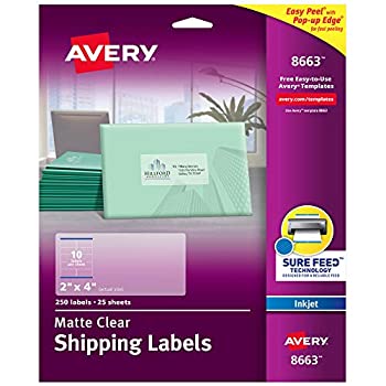 【中古】【39shop】【輸入品・未使用】Easy★Peel Inkjet Mailing Labels 2 x 4 Clear 250/Pack(新古品)|アトリエ絵利奈