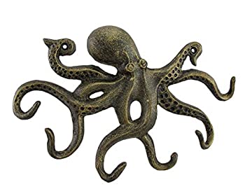 【中古】【39shop】【輸入品・未使用】Swimming★Octopus Antique Bronze Finish Decorative Wall Hook by SPI Home（新古品）｜アトリエ絵利奈