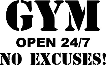 【中古】【輸入品・未使用】Gym open 24/7 No Excuses! - vinyl wall/door decal (black 22x14) by CreativeSignsnDesigns