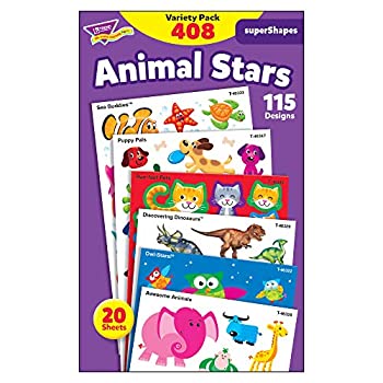 【中古】【輸入品・未使用】TREND enterprises、Inc.動物の星superstapesステッカー - 大VarPk、408ct