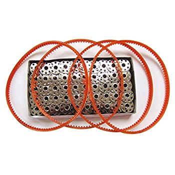【中古】【輸入品・未使用】KUNPENG - 4 PCS 100 BOBBINS+4 BELTS に適用する SINGER 221 Featherweight221K7222301301A #45785 100 PCS+194144 4 PCS