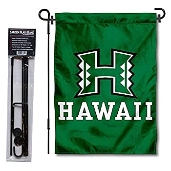 【中古】【インポート品・未当て嵌める】College Flags \u0026 Banners Co. ハワイウォリアーズ 庭園信号旗 照明ランプ保持者付き添い人