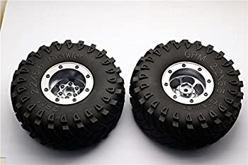 【中古】【輸入品・未使用】RCスペアパーツ Aluminum 6 Poles Wheels With 2.2'' Tire & Foam Insert - 1Pr Gray Silver