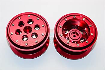 【中古】【39shop】【輸入品・未使用】RCスペアパーツ★Aluminum Beadlock Weighted Wheels With Weight Holder & Bearings Suitable For All 2.2 Tires - 1Pr Set Red(新古品)|アトリエ絵利奈