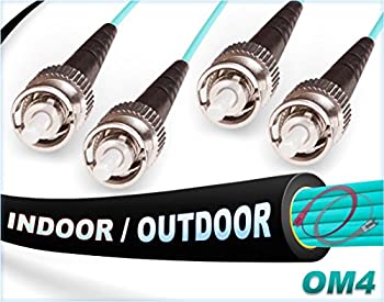 【中古】【インポート品・未当て嵌める】FiberCablesDirect - 40M OM4 ST ファイバーパッチケーブル | インドア/アウトドア 100Gb デュプレックス 50/125 ST - ST マルチモードジャンパ
