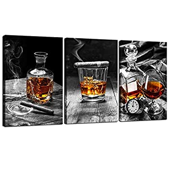 【中古】【39shop】【輸入品・未使用】海チャーム???キャンバス印刷ウォールアート、葉巻Whiskyキャンバス壁アート、Liquor★Still Life Painting画像Giclee Print onキャンバス、フレ（新古品）｜アトリエ絵利奈