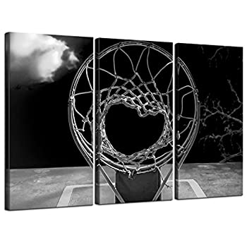 【中古】【39shop】【輸入品・未使用】海チャーム???ブラックandホワイトキャンバス印刷スポーツisolatedバスケットボールフープ壁アート現代ホーム装飾GicleeアートワークStretched★a（新古品）｜アトリエ絵利奈 18,093円