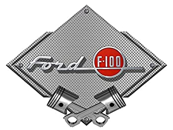 【中古】【輸入品・未使用】ZIC Motorsports 1955 Ford F-100 トラックエンブレムバッジ シルバーダイヤモンド 高耐久メタルガレージウォールサイン - 25インチ X 19インチ