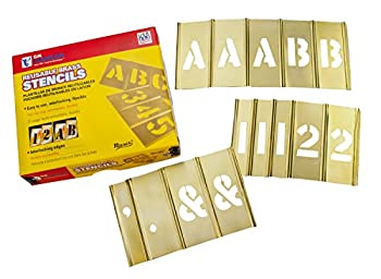 【中古】【輸入品・未使用】CH Hanson 2.5cm Brass Interlocking Stencil Letters and Number 45 Piece Set