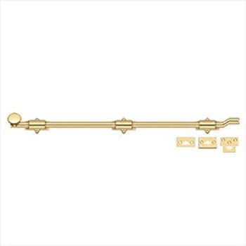 【中古】【輸入品・未使用】(Lifetime Polished Brass) - Deltana FPG26CR003 HD Solid Brass 70cm Surface Bolt with Off-Set