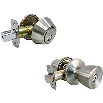 【中古】【輸入品・未使用】tru-guard bs6l1b-ka3?KeyedエントリLockset & Single円柱デッドボルト、ステンレススチール(パックof 3?)